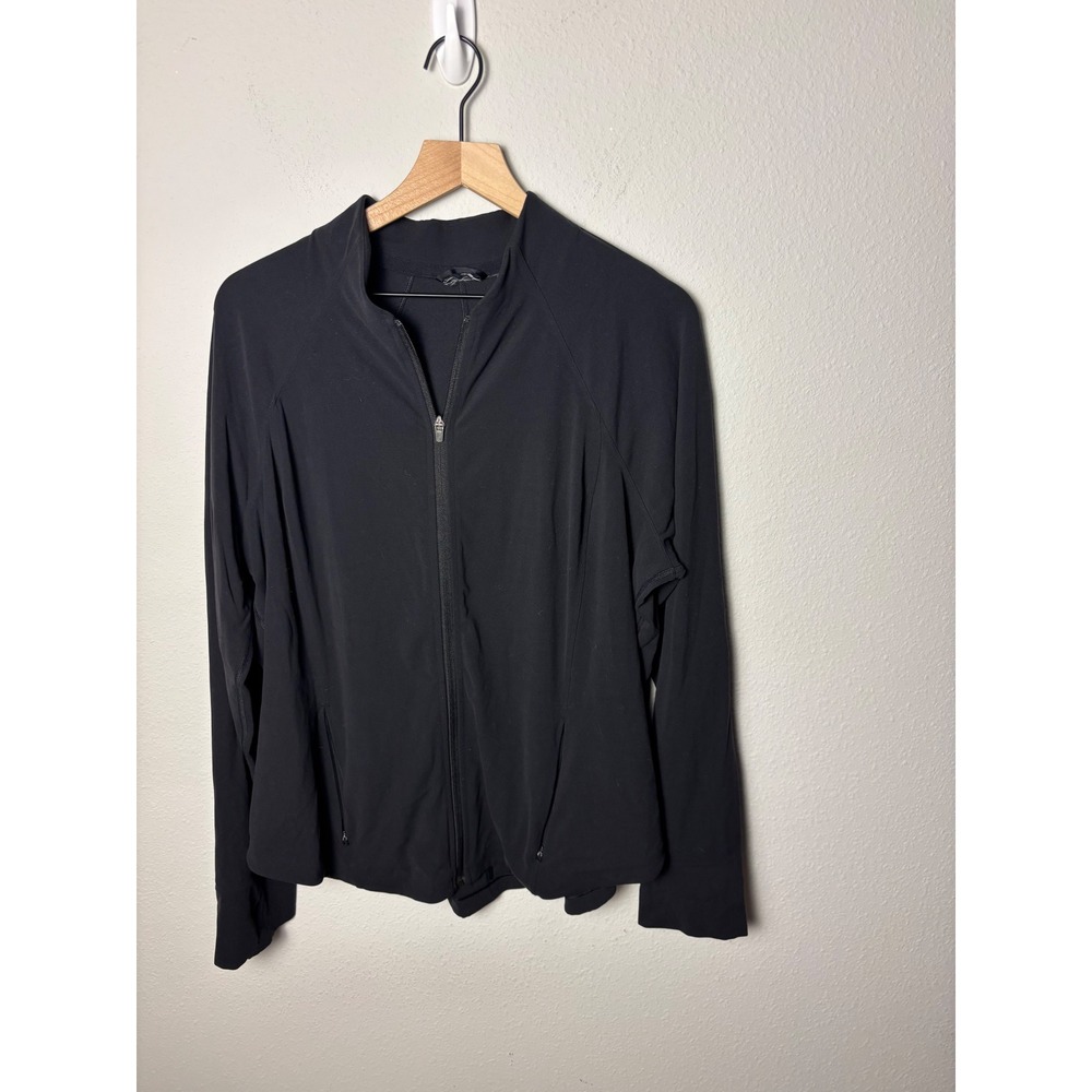 Athleta Salutation Jacket Womens 2X Black Full Zip Yoga Activewear 657490-00